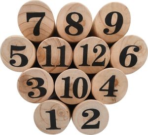 vidaXL Gra plenerowa Kubb numeryczny, wykonana z drewna 4