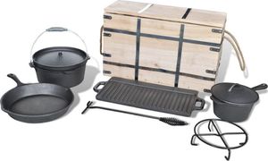 vidaXL Kociołki, naczynia żeliwne, zestaw 9 sztuk 2