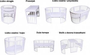 Mebelev Łóżeczko dla dzieci transformer SLEEPY 8w1 81x81 białe 12