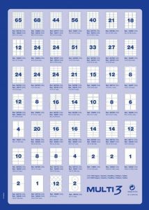 MULTI 3 Etykiety uniwersalne MULTI 3,70x36mm, prostokątne, białe 100 ark. 2