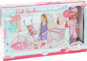 NoboKids Lalka Bobas z Wózkiem 15w1 Mata Łóżko Nocnik 16