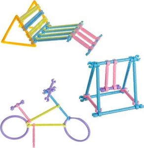 Klocki Konstrukcyjne Słomki Patyczki Zestaw 1000 Elementów 2