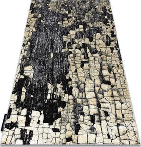 Dywany Łuszczów Dywan DE LUXE nowoczesny 2079 Kostka brukowa cegła - Strukturalny złoty / szary, 120x170 cm 1