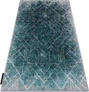 Dywany Łuszczów Dywan DE LUXE nowoczesny 626 Geometryczny, romby - Strukturalny szary / zielony, 120x170 cm 1