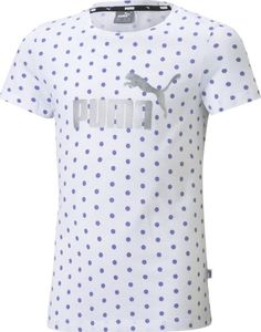 Puma Koszulka dla dzieci Puma ESS+ Dotted Tee biała w kropki 587042 02 152cm 1