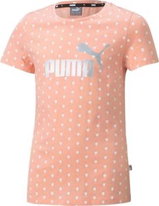 Puma Koszulka dla dzieci Puma ESS+ Dotted Tee koralowa w kropki 587042 26 152cm 1