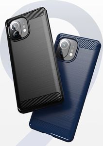 Hurtel Carbon Case elastyczne etui pokrowiec Xiaomi Mi 11 niebieski 2