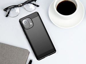 Hurtel Carbon Case elastyczne etui pokrowiec Xiaomi Mi 11 niebieski 7