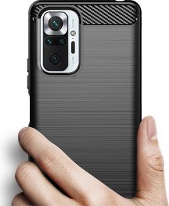 Hurtel Carbon Case elastyczne etui pokrowiec Xiaomi Redmi Note 10 Pro niebieski 2