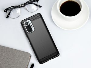 Hurtel Carbon Case elastyczne etui pokrowiec Xiaomi Redmi Note 10 Pro niebieski 8