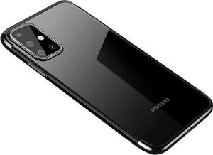 Hurtel Clear Color case żelowy pokrowiec etui z metaliczną ramką Samsung Galaxy A72 4G czarny 1