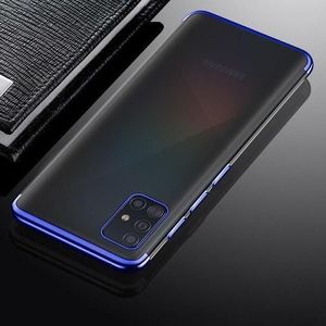 Hurtel Clear Color case żelowy pokrowiec etui z metaliczną ramką Samsung Galaxy A72 4G niebieski 3