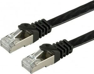 Value VALUE PatchCord Kat.6A FTP płaski czarny 0.5m 1