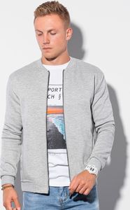 Ombre Bluza męska rozpinana z dzianiny strukturalnej B1214 - szara XL 1