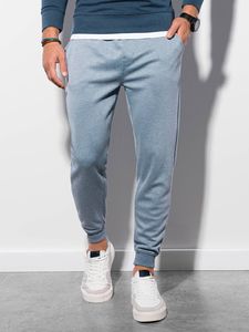 Ombre Spodnie męskie dresowe joggery P991 - niebieskie S 1