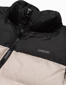 Ombre Bezrękawnik męski pikowany V36 - beżowy M/L 4