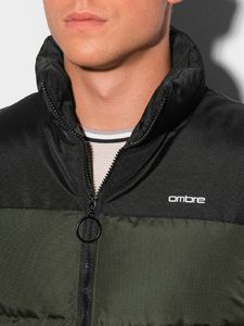 Ombre Bezrękawnik męski pikowany V36 - khaki XS/S 2