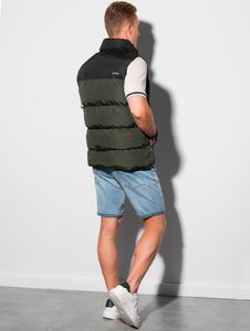 Ombre Bezrękawnik męski pikowany V36 - khaki XS/S 7