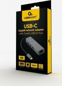HUB USB Gembird 1x RJ-45  + 3x USB-A 3.0 (A-CMU3-LAN-01) 2