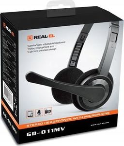 Słuchawki Real-El REAL-EL Słuchawki GD-011MV Mikrofon Regulat Black 2