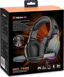 Słuchawki Real-El GDX-7680 Czarne (EL124100046) 2
