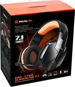Słuchawki Real-El GDX-7700 Pomarańczowe (EL124100016) 2