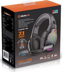 Słuchawki Real-El GDX-7780 Czarne (EL124100047) 2