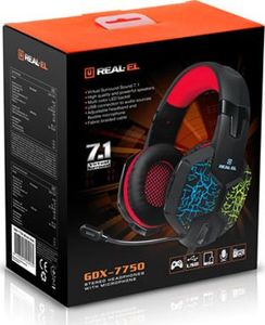 Słuchawki Real-El GDX-7750 Czerwone (EL124100048) 2
