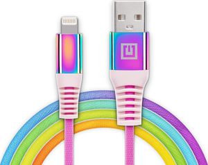 Kabel USB Real-El USB-A - Lightning 1 m Wielokolorowy 1
