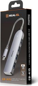 HUB USB Real-El 4x USB-A 3.0 2