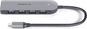 HUB USB Real-El 4x USB-A 3.0 3