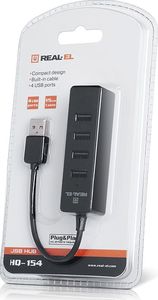 HUB USB Real-El 4x USB-A 2.0 2