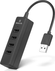 HUB USB Real-El 4x USB-A 2.0 3
