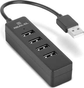 HUB USB Real-El 4x USB-A 2.0 4
