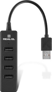 HUB USB Real-El 4x USB-A 2.0 5