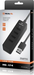 HUB USB Real-El 4x USB-A 2.0 9