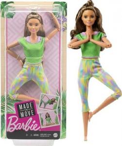 Lalka Barbie Mattel Made to Move - Kwiecista gimnastyczka, zielony strój (FTG80/GXF05) 5
