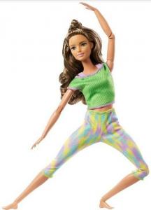 Lalka Barbie Mattel Made to Move - Kwiecista gimnastyczka, zielony strój (FTG80/GXF05) 2