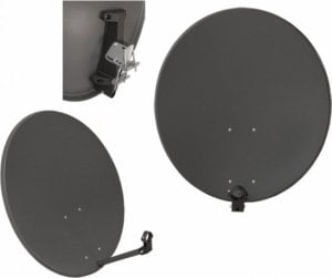 Antena satelitarna Lamex Antena satelitarna Lamex LXSAT23/C Corab ASC-800M-C czasza owalna 80 cm z rurką bez konwertera grafitowa 1