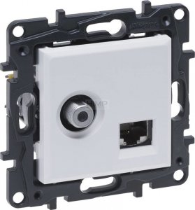 Legrand Gniazdo antenowe Legrand Niloe Step 863177 typu F + RJ45 końcowe kat. 6 UTP białe 1