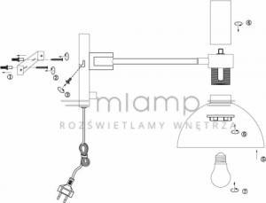Kinkiet Markslojd Kinkiet lampa ścienna Markslojd Larry 1x60W E27 czarny / złoty 106970 4