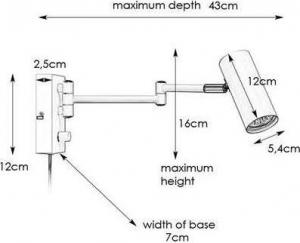 Kinkiet Markslojd Markslojd Torino 107539 kinkiet lampa ścienna 1x12W GU10 czarny 2