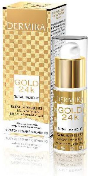 Dermika Gold 24k Total Benefit Krem-esencja młodości pod oczy 15ml 1