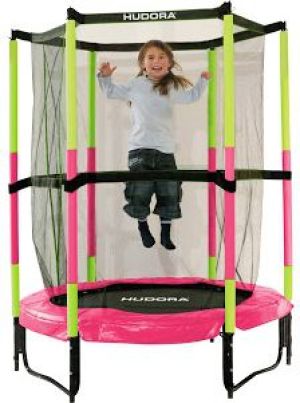 Trampolina ogrodowa Hudora Bezpieczna trampolina 140 Green Pink - 65609 1
