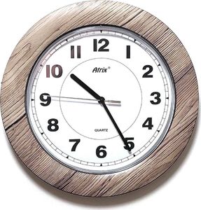 Atrix Drewnopodobny zegar ścienny Atrix T1217R cichy 27 cm 1