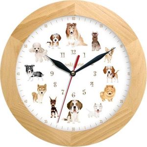 Atrix Drewniany zegar ścienny z psami Atrix ATW300P2 JES SW 30 cm 1