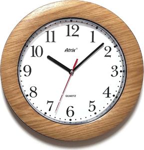 Atrix Drewnopodobny zegar ścienny Atrix T1217T cichy 27 cm 1