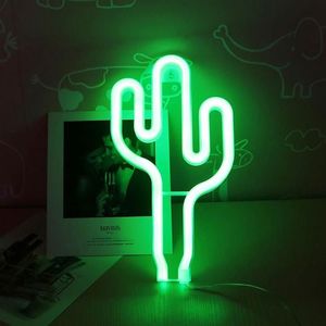 Lampa stołowa Aptel ZD79 LAMPA NEONOWA LED ŚCIENNA USB KAKTUS ZIELONA 5