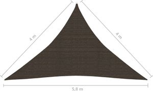 vidaXL Żagiel przeciwsłoneczny, 160 g/m, brązowy, 4x4x5,8 m, HDPE 6