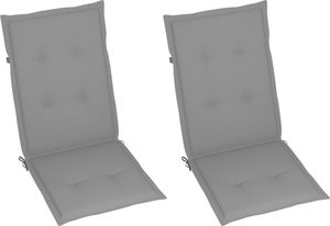 vidaXL Rozkładane krzesła ogrodowe z poduszkami, 2 szt., lita akacja 6